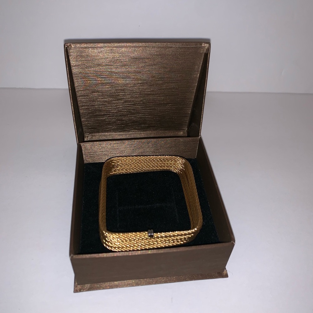 Alor Gold Color Steel Diamond Stacked Bracelet